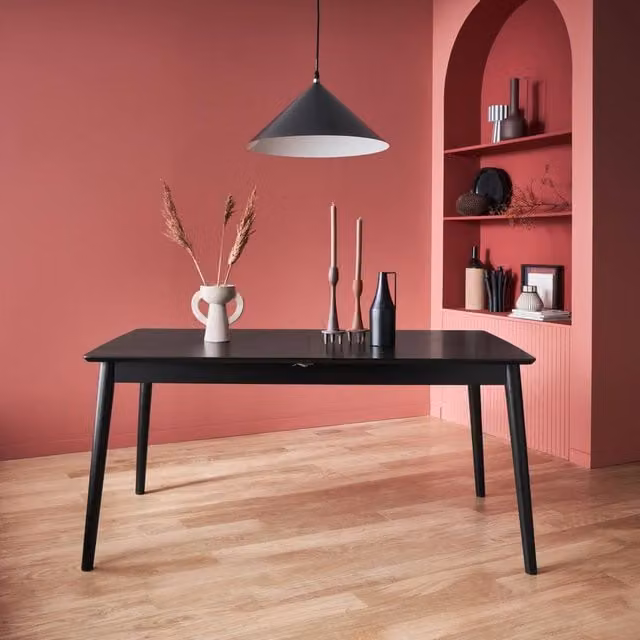 sweeek Modern Extendable Rectangular Dining Table in Black, W/D/H: 180 x 90 x 75 cm – 1
