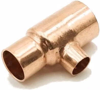 PrimaPlus Endfeed Reduced Tee Copper Plumbing Fitting, Grey, 28 x 22 x 15mm
