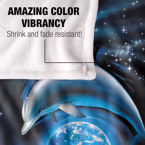 JQ Licensing Royce McClure Dolphin Planet Silky Touch Super Soft Fleece Throw Blanket, Multicolour, W: 91 cm, D: 147 cm – 3