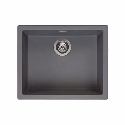 Reginox Amsterdam 50 GS Single Bowl Integrated Regi-Granite Kitchen Sink in Grey Silvery