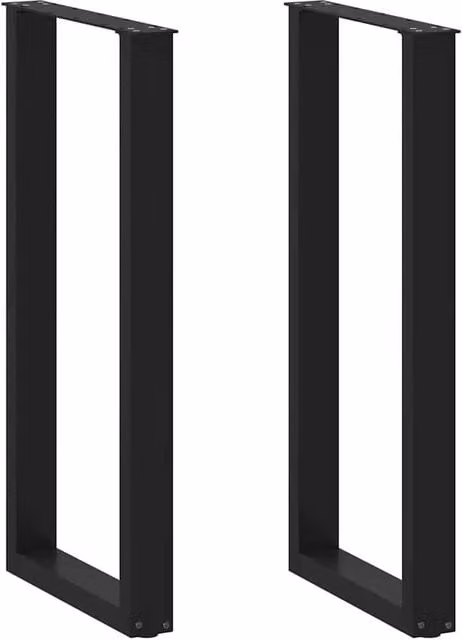 Berkfield Home U-Shaped Steel Coffee Table Legs, 2 Pieces, Black, H: 50 cm x W: 100-101 cm – 1