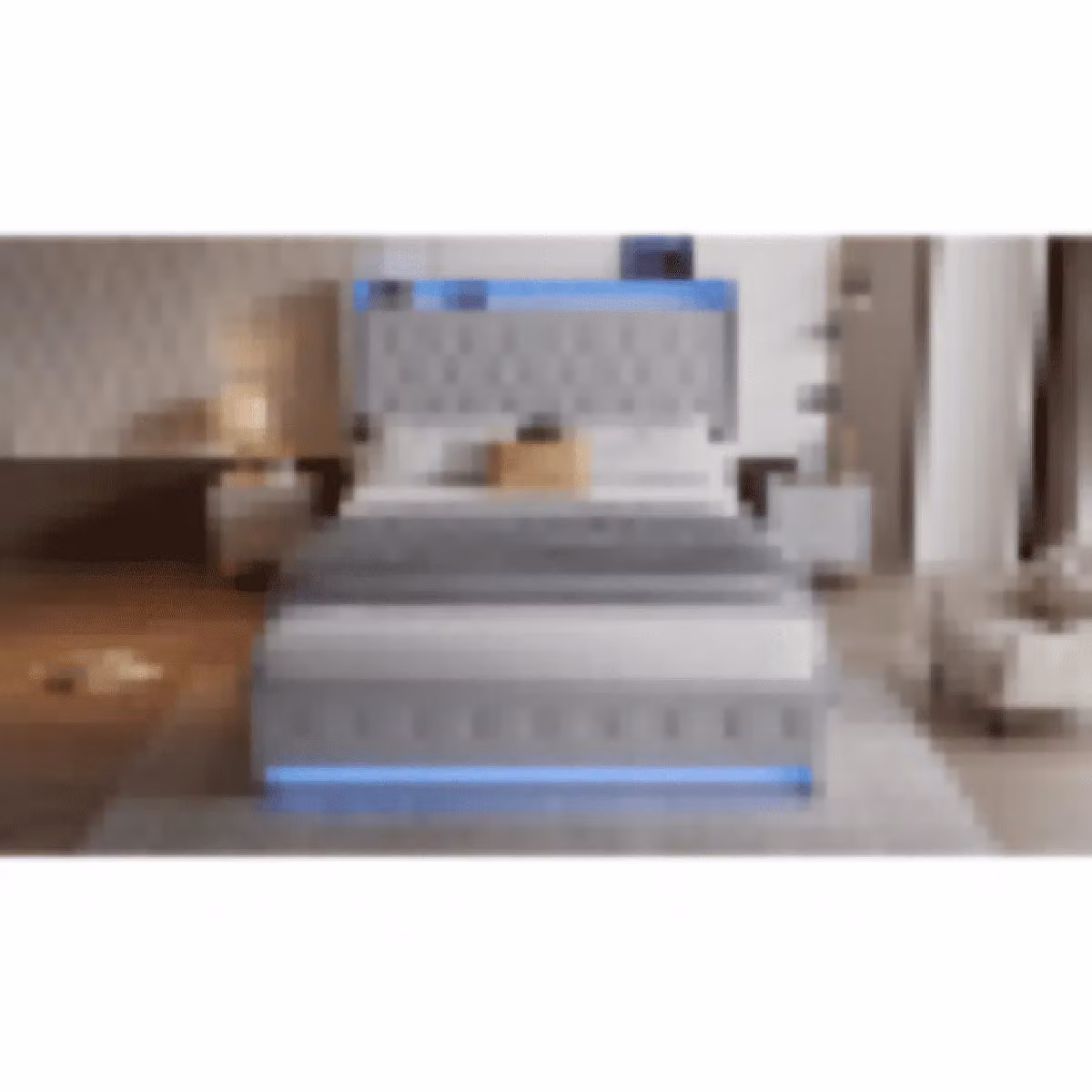 Matteo Grey Upholstered Double Storage Bed with 4 Drawers, USB Charging Port and Under-Bed Lighting, W/D/H: 140 x 200 cm – 5