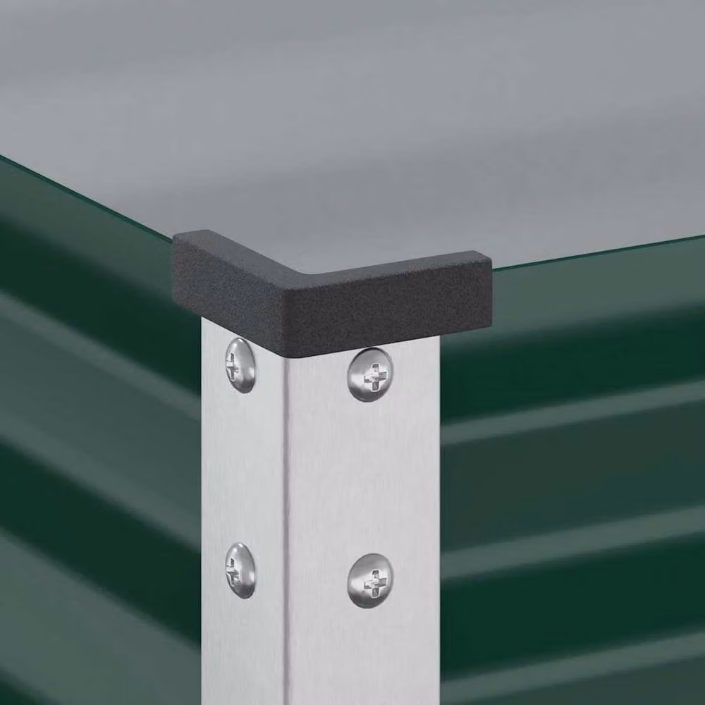 Berkfield Home Decorative Steel Garden Planter Tub, Green, W: 100 cm, D: 41 cm, H: 90 cm – 3