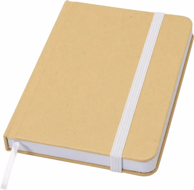 Reed A6 Recycled Hard Cover Notebook in White and Beige