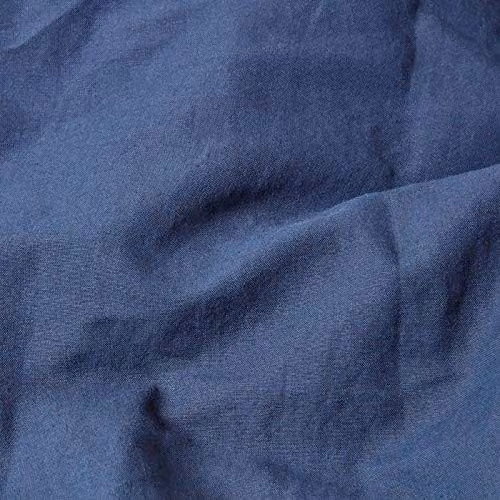 HOMESCAPES Navy Blue Linen and Combed Cotton Oxford Pillowcase – 3