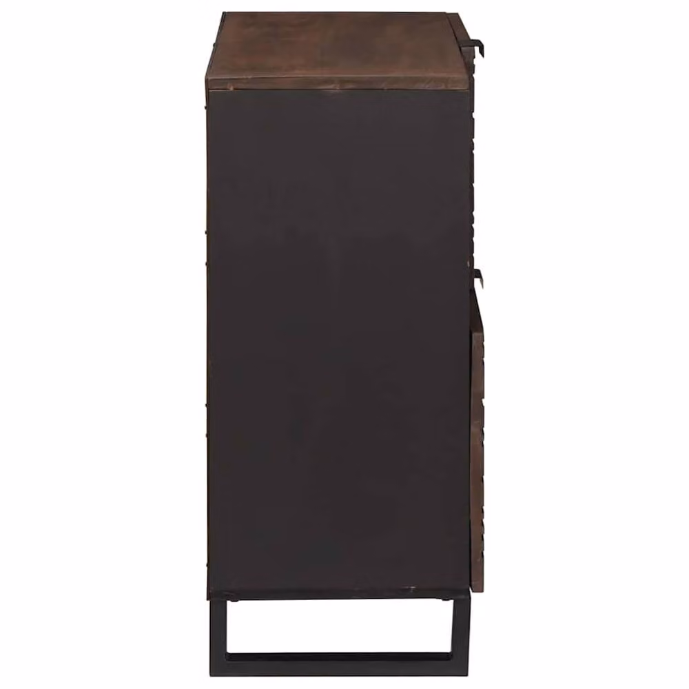 Berkfield Home Modern Mango Wood Sideboard in Brown and Black, W/D/H: 80 x 33.5 x 75 cm – 3