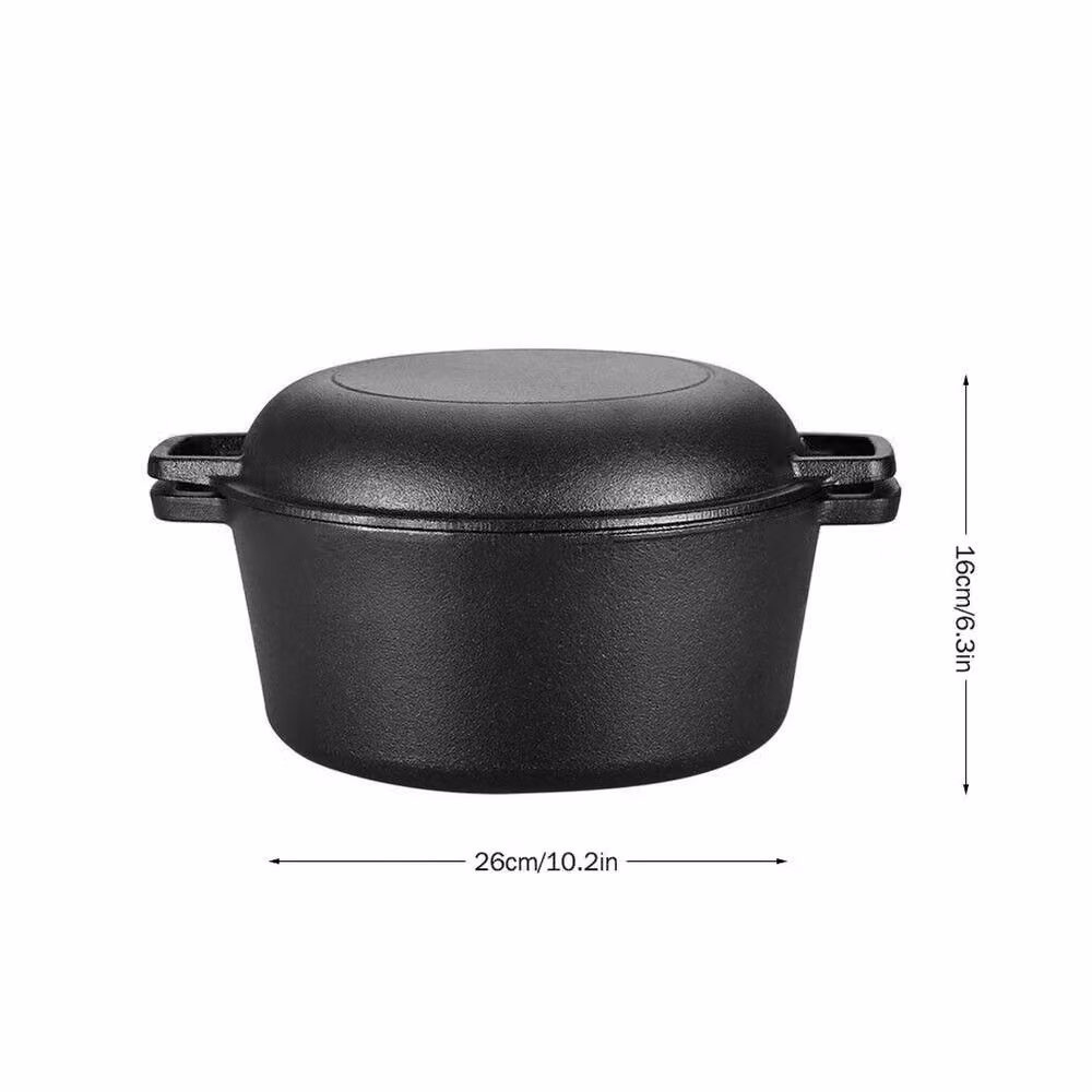 NESTLUNE Black Cast Iron Casserole Dish, 4.5 l – 2