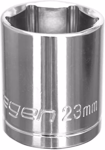 Loops 23mm Chrome Plated Drive Socket, 1/2 inch Square Drive, Silver Carbon Steel – 1