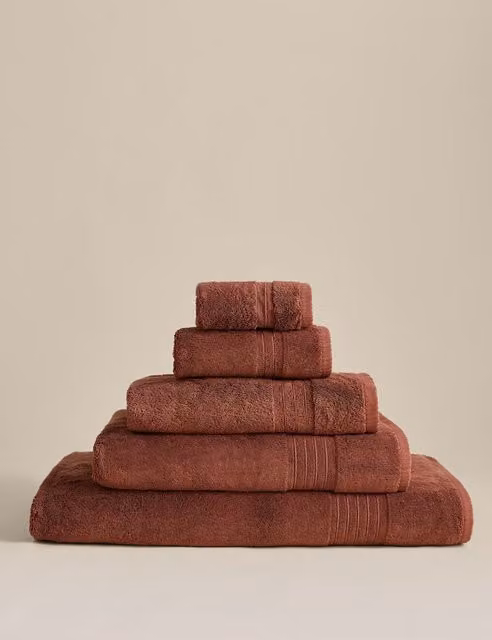 M&S Egyptian Cotton Fluffy Quick Drying Towel in Brown