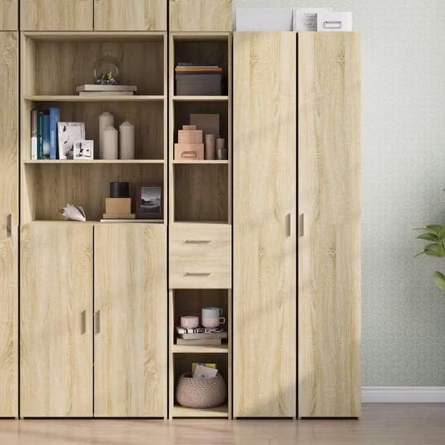 Berkfield Home Sonoma Oak Highboard in Brown, W/D/H: 30 x 42.5 x 185 cm – 1