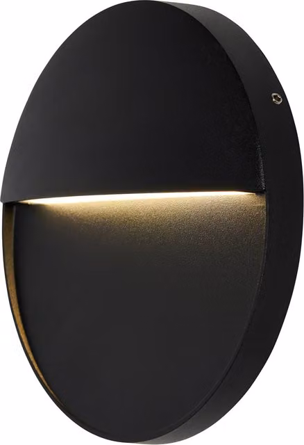 Litecraft Rafi Round LED Outdoor Wall Light, Black, Diameter: 16 cm