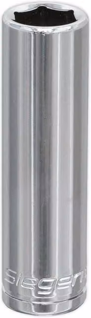 Loops 12mm Chrome Plated Deep Drive Socket 3/8 inch Square Drive in Silver Steel