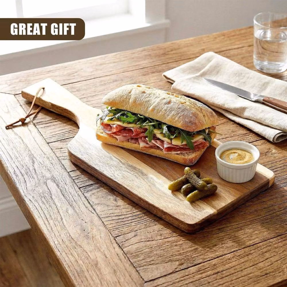EONLION Brown Wood Paddle Chopping Board and Cheese Serving Platter, Length: 100 cm – 3