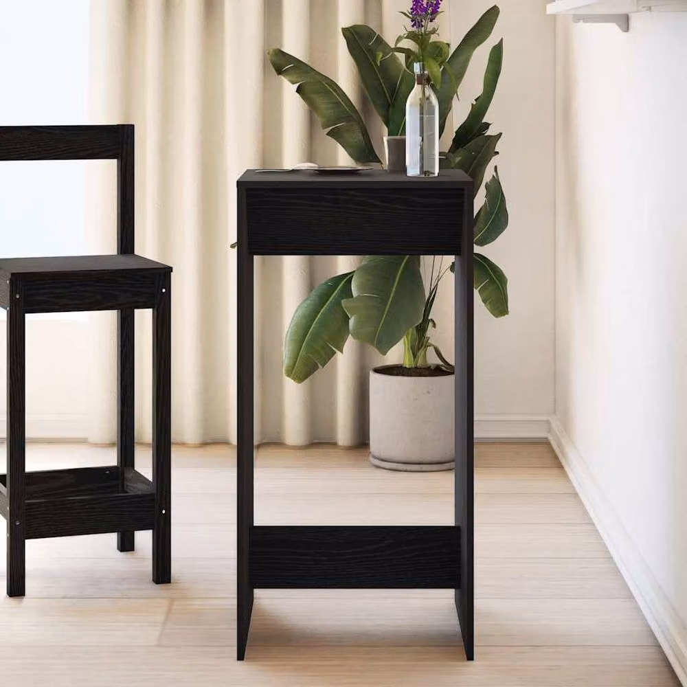 Berkfield Home Modern Black Oak Bar Table, W/D/H: 51 x 50 x 103.5 cm – 4