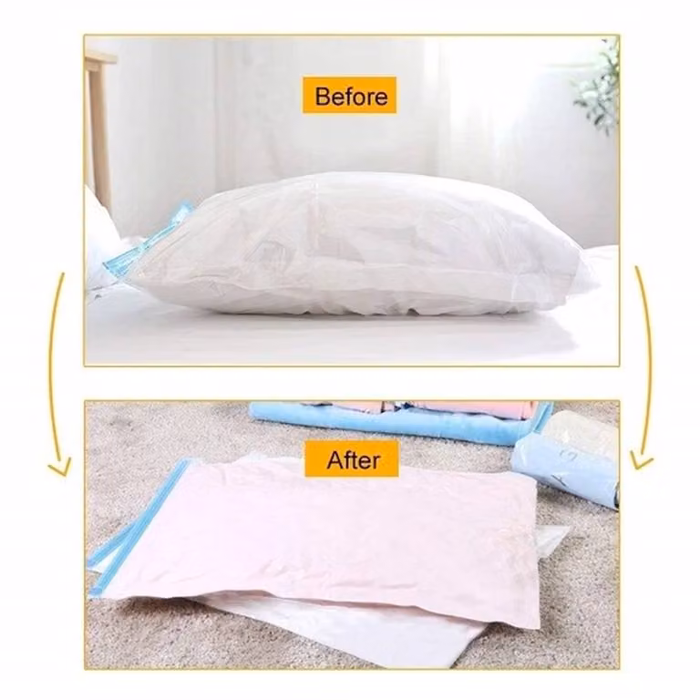 EONLION 6 Pack Roll Up Compression Vacuum Storage Bags in Clear, Width: 50 cm