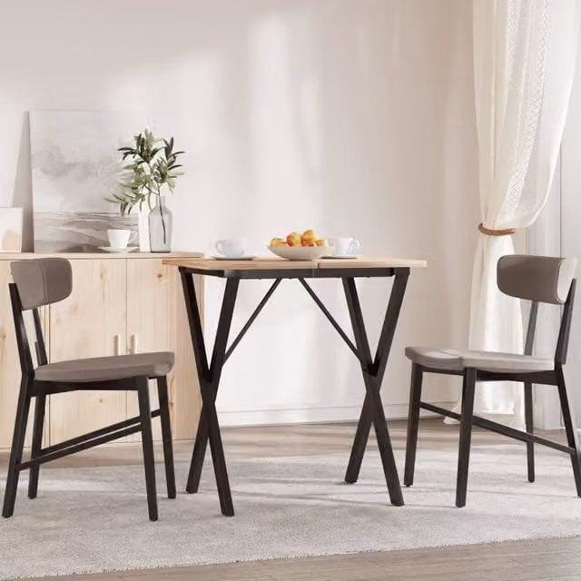Berkfield Home Durable X-Frame Dining Table Legs in Black Steel, W/D/H: 60 x 40 x 73 cm