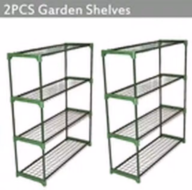 Kelvenix Green Steel Greenhouse Staging and Garage Storage Shelving, W/D/H: 106 x 31 x 90 cm