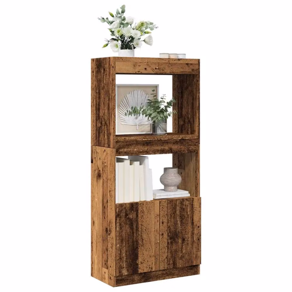 Berkfield Home Old Wood Highboard in Brown, W/D/H: 63 x 33 x 140 cm – 2