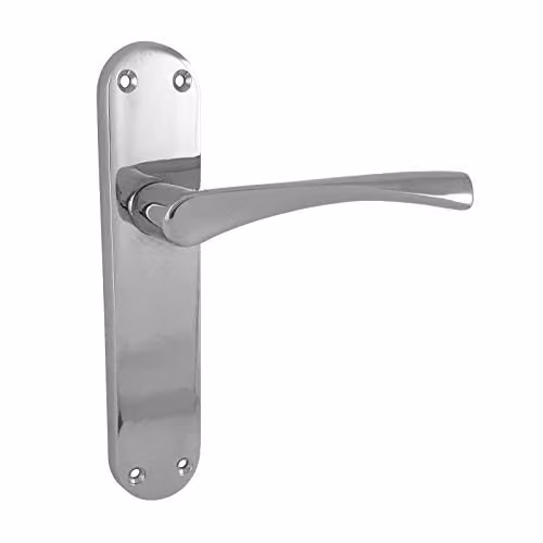 Golden Grace Astrid Door Handle on Backplate, Polished Chrome, W: 182 mm, H: 45 mm