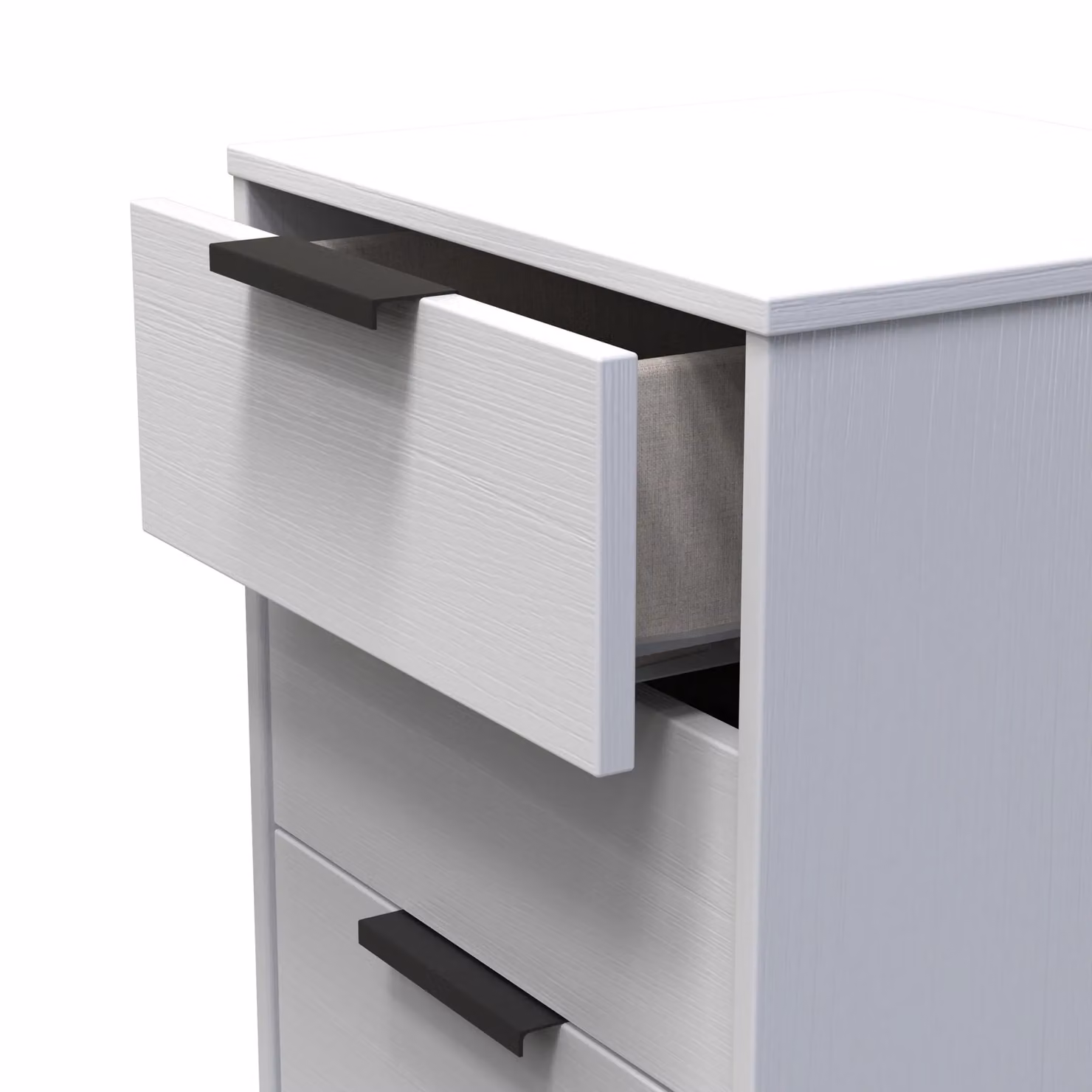 2 U Fuji 5 Drawer Tall Bedside Chest in Grey, Ready Assembled – 2