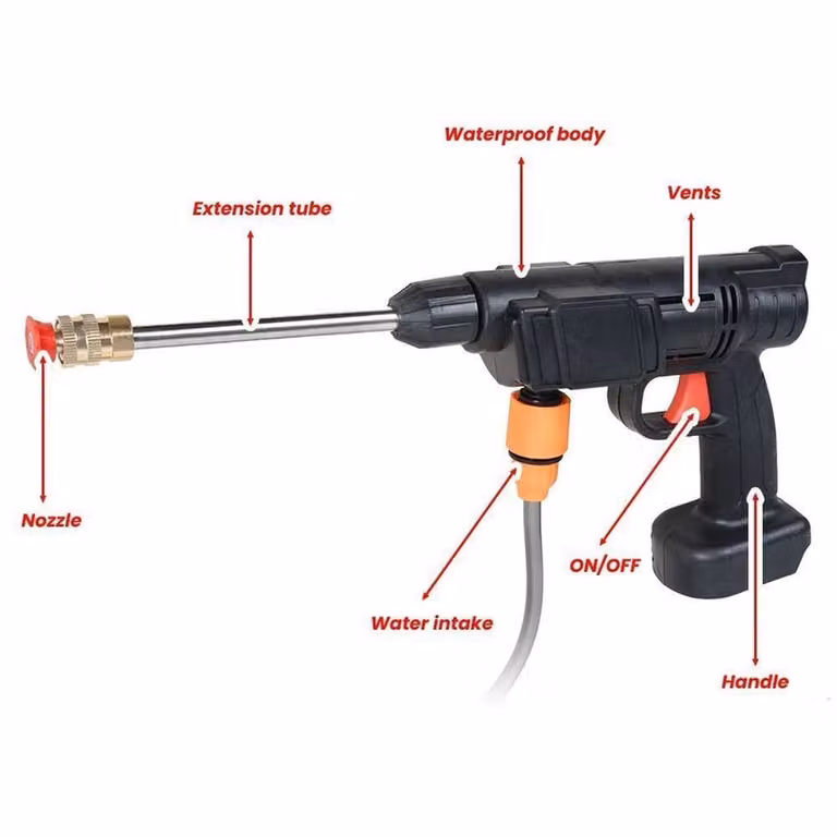 SPETLEK Cordless Electric Portable Pressure Washer in Black