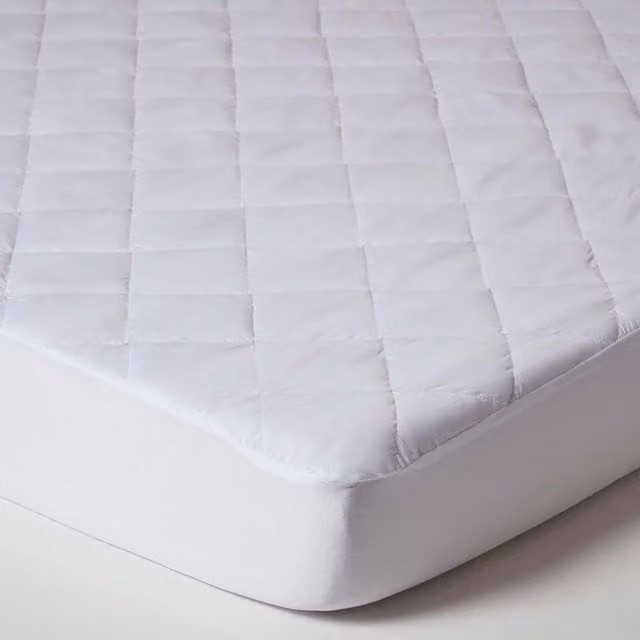Homescapes Anti Allergy Quilted Mattress Protector, White, W/D/H: 120 x 200 cm
