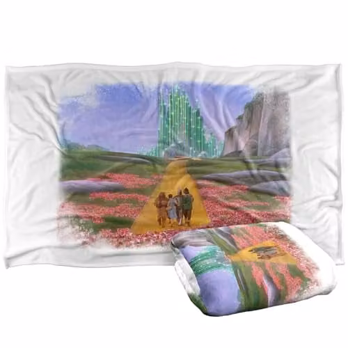 Warner Bros. The Wizard Of Oz We're Off To See The Wizard Super Soft Fleece Throw Blanket, Multicolour, W: 91 cm, D: 147 cm