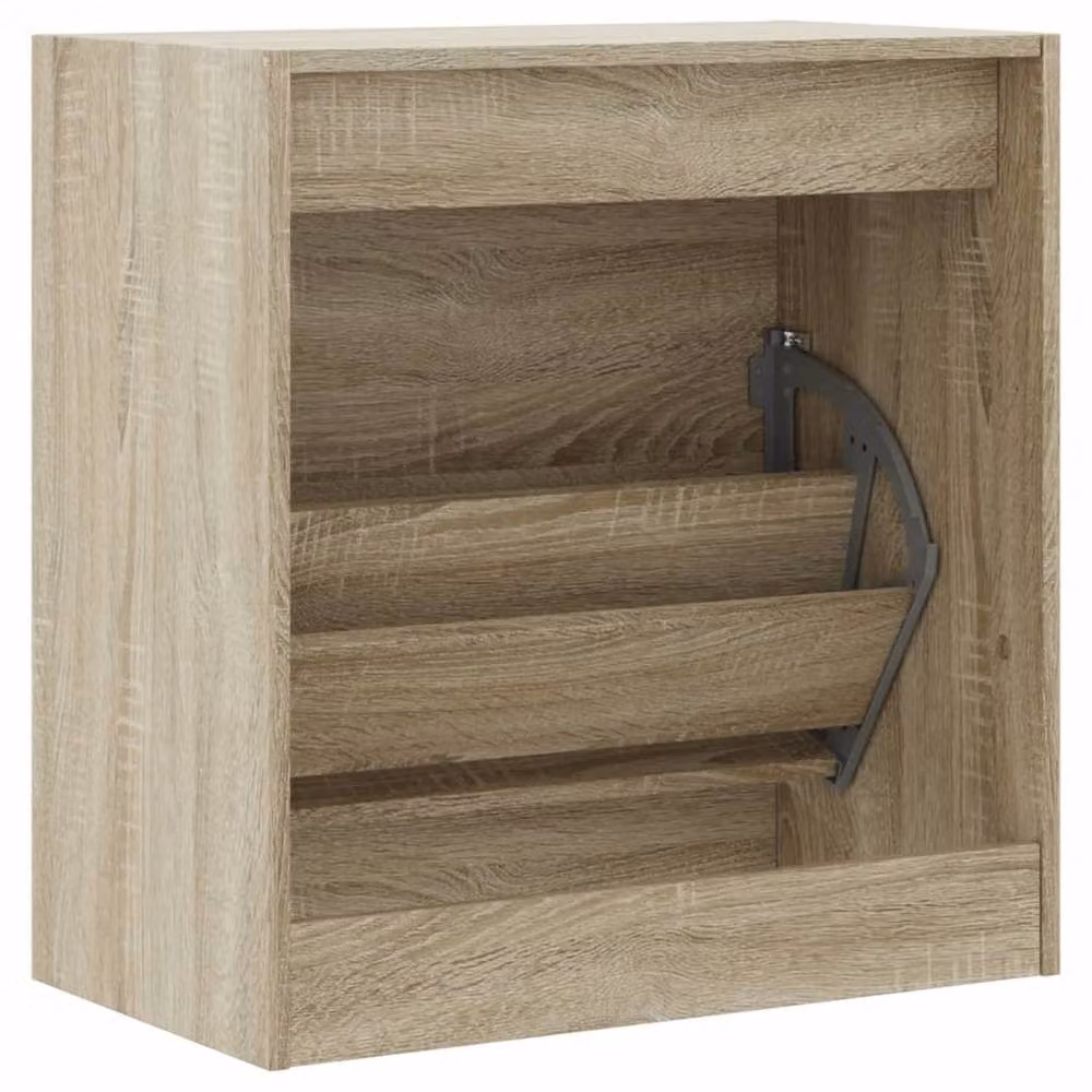Berkfield Home Sonoma Oak Shoe Cabinet in Beige, W/D/H: 60 x 34 x 63.5 cm – 3
