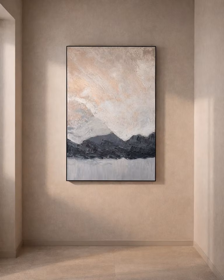 Tommy Franks Winter Morning Modern Landscape Oil Painting Reproduction on Canvas, Multicolour and Black, W: 120 cm, H: 80 cm