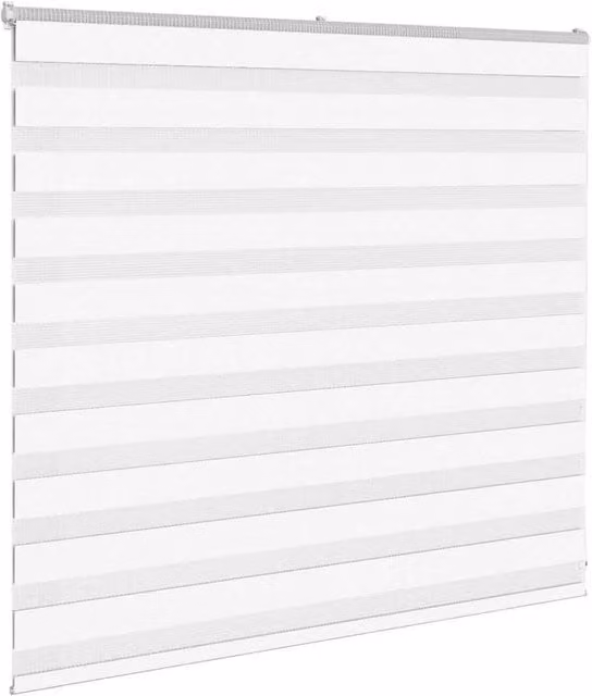 Berkfield Home Elegant Zebra Blind in White Polyester, W: 165 cm, H: 100 cm