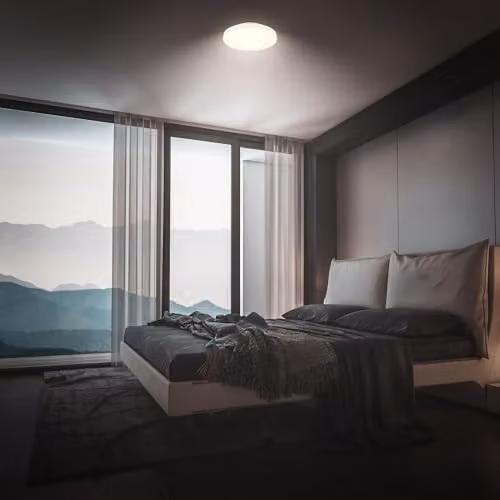 Briloner White LED Ceiling Light, 12W, Warm White 3000K, 1300lm, W/D/H: 22 x 22 x 6 cm – 6