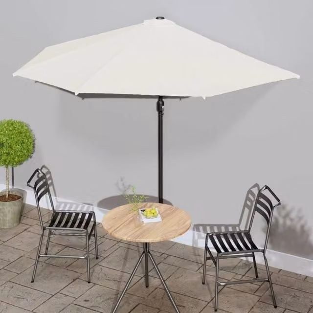 Berkfield Home Balcony Parasol with Aluminium Pole in Sand and Beige, W: 300 cm, D: 155 cm