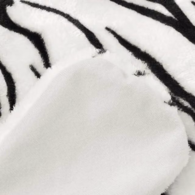 Berkfield Home Tiger Carpet Plush in White, Diameter: 100 cm