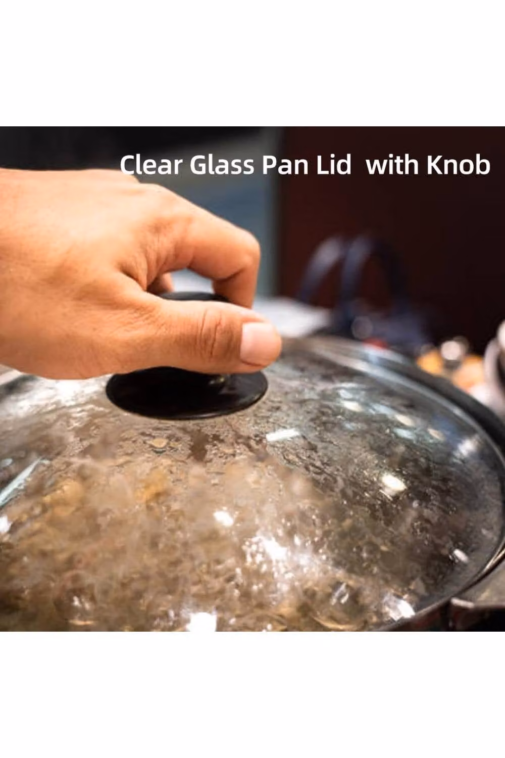 KDMD 28cm Clear Tempered Glass Replacement Pan Lid with Knob – 2