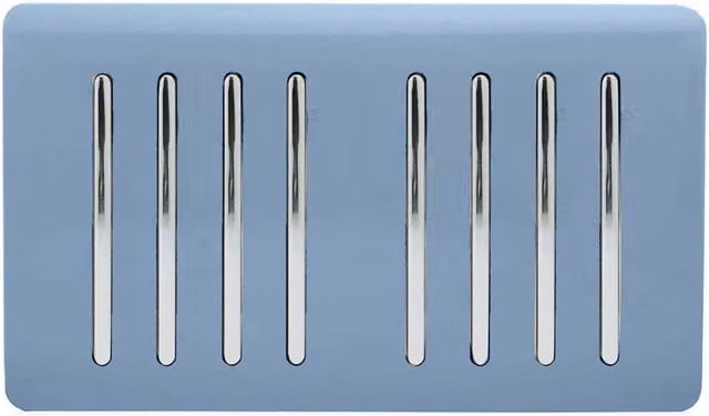 Trendi 8 Gang 2 Way Rocker Double Plate Tactile Light Switch in Blue