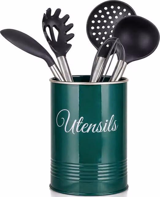 Innoteck Freestanding Metal Utensil Crock Pot Organiser in Green