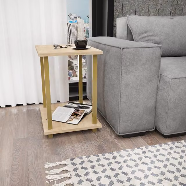 Decorotika Gurnee Side Table in Gold and Yellow