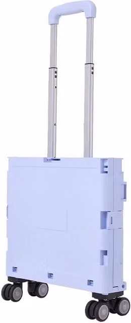 VOGREX 45L Foldable Wheeled Shopping Storage Crate with Lid in Purple – 1