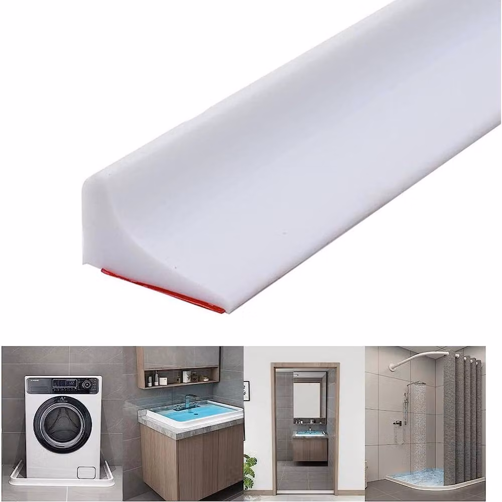 FLAVORA 2-Pack Flexible Silicone Bendable Bathroom Bath Edging Seal Trim Strip in White, W/D/H: 180 x 180 cm – 2
