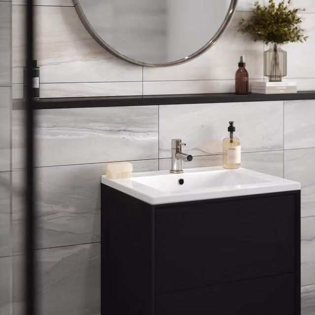 Johnson Tiles Haven Natural Stone Look Wall Tile Sample in Grey