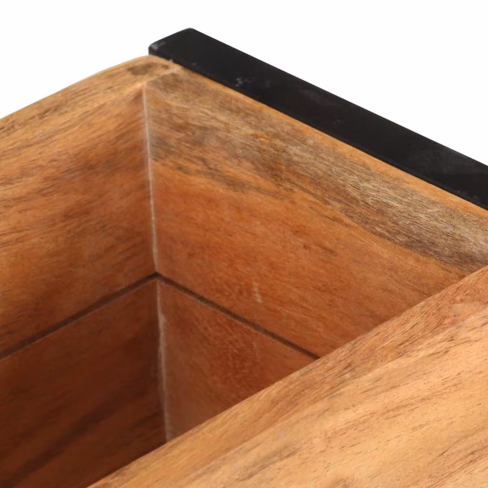 Berkfield Home Lacquered Acacia Wood Raised Planter in Black, W/D/H: 60 x 20 x 68 cm – 5