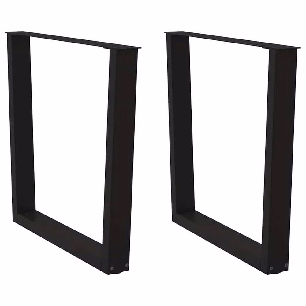 Berkfield Home Modern V-Shape Dining Table Legs, 2 Pieces, Black Steel, H: 72-73.3 cm x W: 90 cm – 2