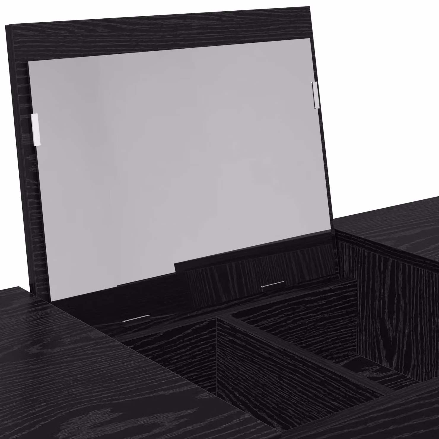 Berkfield Home Modern Dressing Table with Mirror in Black Oak, W: 100 cm, D: 45 cm, H: 76 cm – 3