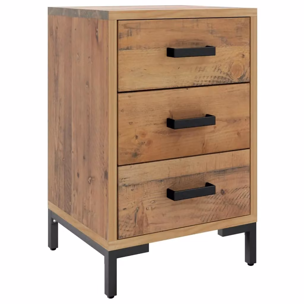 Berkfield Home Set of 2 Vintage Solid Pine Bedside Cabinets in Brown, W/D/H: 40 x 30 x 55 cm – 3