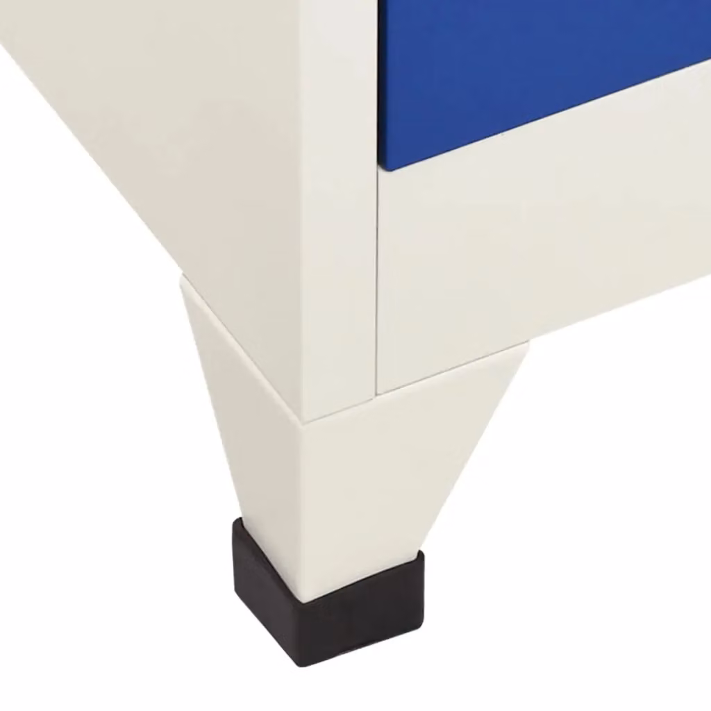 Berkfield Home Metal Locker Cabinet in Grey and Blue with Lock and Hanging Rod, W/D/H: 90 x 45 x 180 cm – 3