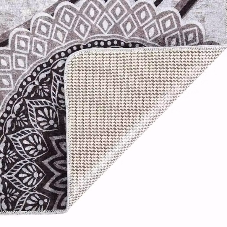 Berkfield Home Washable Multicolour Anti Slip Ornament Rug W/D: 80 x 300 cm