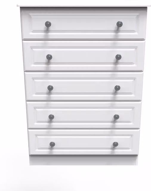 Ready Assembled 2 U Kendal 5 Drawer Chest in Off-White