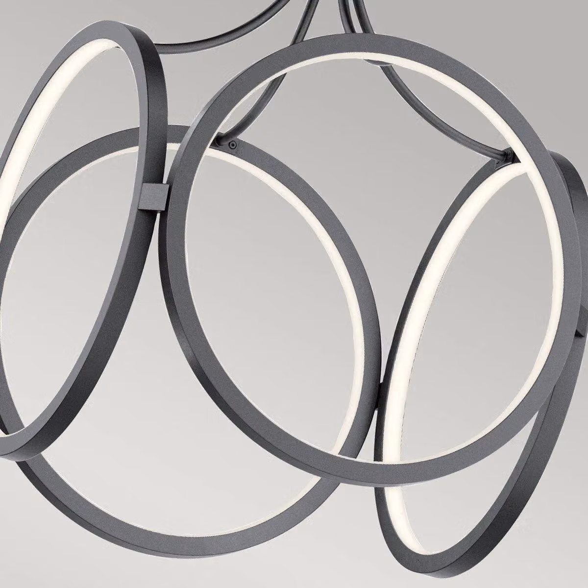 Kichler Ciri Modern Ring LED Pendant Ceiling Light in Black with 3000K Warm White Dimmable Light – 2