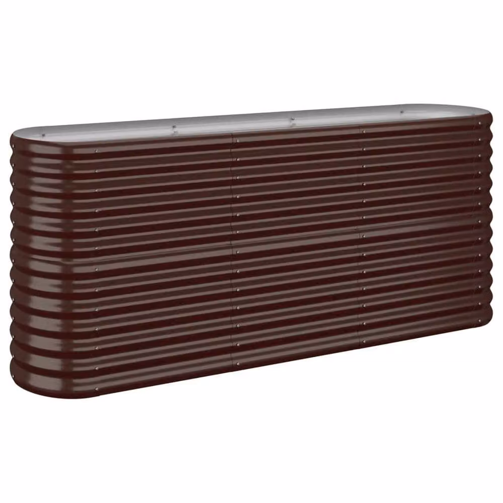 Berkfield Home Garden Raised Bed in Brown Powder-coated Steel, W/D/H: 152 x 40 x 68 cm – 3