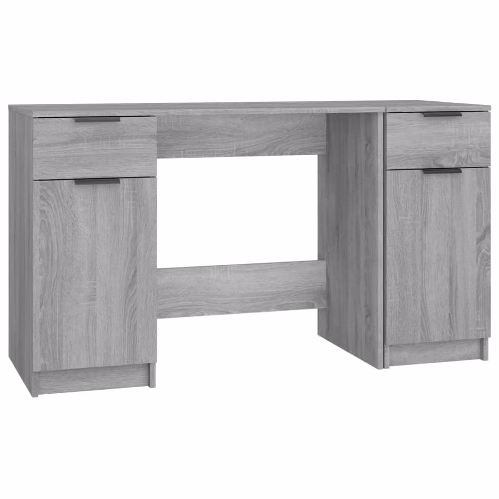 Berkfield Home Modern Grey Sonoma Desk with Side Cabinet in Engineered Wood W/D/H: 100 x 50 x 75 cm – 2
